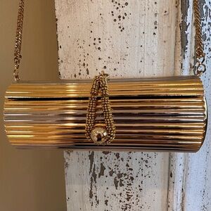 Vintage Gold and Silver Metallic Evening Bag